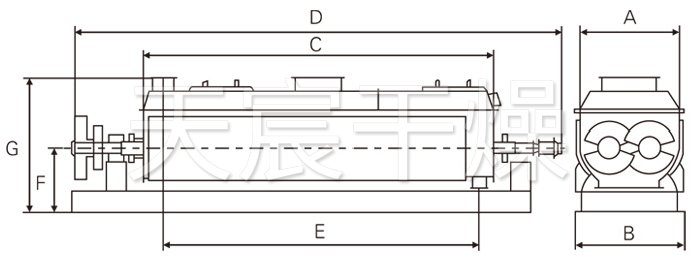 空心槳葉干燥機結(jié)構(gòu)示意圖 空心槳葉干燥機結(jié)構(gòu)示意圖